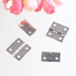 무료 배송 실버 톤 하드웨어 4 구멍 DIY 상자 엉덩이 문 경첩 (나사 제외) 25x25mm J3090, 20 개 : 더베이온트레디아