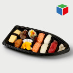 초밥용기 BN-16-1 검정 합셋트 : 대흥포장주식회사