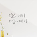 캘리그라피 레터링 스티커 오늘도 네가 제일 예쁘다 검정S : 어썸투데이