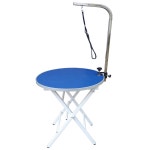 원형 강아지 미용 사각 스타일링 높이 수술대 작업대 회전식 탁자 이발 해먹 라운드 룰렛 테이블 펫샵 전용 핑크 : 건재몰