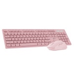 [지클릭커] 오피스프로 WMK10 무소음 무선 키보드 마우스 세트 핑크 : 공육일오 주식회사