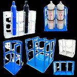 대형 가스통 보관대 10구 현장 8구 스탠드 가스통거치대 건설 2열 1 블루 싱글병 간이 선반 두껍게 하기 : 서동이마켓