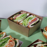 일회용 샌드위치 샐러드 포장 용기 케이스 김밥 떡 종이 도시락 4호 화이트 50개 세트 : 패키지리퍼블릭