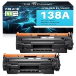 138A W1380A 칩 호환 Pro 시리즈 토너 1380A MFP 138X 3101fdw 2팩 A 카트리지 블랙 3001dw 카트리지 138 고출력 교체 W1380X 3001fd... 