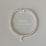 행운 돌고래 고래꼬리 은볼팔찌 925실버 은팔찌 : DAOL Stones