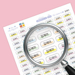 미니 네임스티커 방수 이름표 이름스티커 어린이집 유치원 초등학교 심플 형광펜 미니15 백색 : DIMO