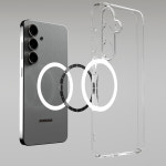 엑씨 에어슬림 맥세이프 호환 투명 슬림 케이스 화이트, 갤럭시S25  B타입 : 엑씨