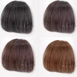 붙임가발100% 인간의 머리카락 클립 확장 Wispy Air Bangs 헤어피스 여성용 가짜 매일 착용 : 오로라종합유통
