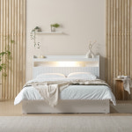 코코 템바보드 서랍형 퀸사이즈 수납 침대 높이230mm 화이트 : 노랑나무몰