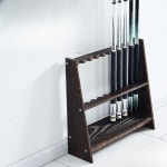 당구큐대거치대 당구장 큣대 스탠딩 로그 보관함 선반 보관 : 풍미로움