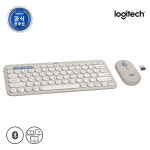 로지텍 코리아 Pebble2 Combo 페블  무선 키보드 마우스 세트 샌드그레이, 팬터그래프(Pantograph) : GL SHOP