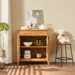 소이솜 스윗 원목 홈카페 830 유리 도어주방수납장 : 소이솜