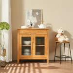 소이솜 스윗 원목 홈카페 830 유리 도어주방수납장 : 소이솜