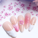 핑크 아크릴 꽃 꽃잎 네일 아트 장식 3D 벚꽃 매니큐어 액세서리 DIY 참 용품 150 : 30난쟁이