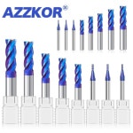 AZZKOR 엔드밀 HRC70 1.0MM-12.0MM 4날 11 세트 텅스텐 강철 초경 밀링 커터 CNC 머시닝 센터 밀 도구 : 신우유통447