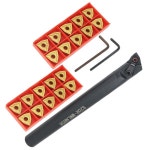 정밀 작업을 위한 두 가지 도구와 20개의 오래 지속되는 카바이드 인서트가 포함된 S20R MWLNR08 보링 바 홀더 키트 : 팜플렉스S