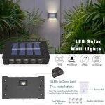 태양광 발전 조명 방수 야외 정원 벽 램프 파티오 거리 마당 발코니용 상하 장식 16LED : PickAndGo