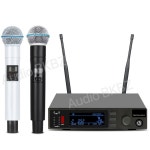 QXD24 전문 무선 마이크 600MHz  핸드 헬드 진정한 다양성 2 채널 UHF 무대 공연 교회 노래 : 여기다이쓰요몰