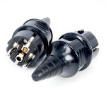 블랙 CE AC 250V 16A EU 프랑스 방수 Schuko 전원 플러그 2p Elcectrical 케이블 프랑스어 커넥터 유선 어댑터 변환기 E-012... 