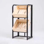 매장 원목 바구니 과일 진열대 매대 야채 선반 마트 1. 목색2층50x35x102cm : 이건싸다구마켓