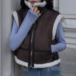 루아린 벨크로 무스탕 조끼 : 루아리인