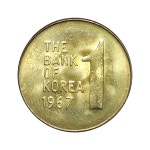 2-655/ 한국주화 일원(1원) 1967년  미사용급 : 카우리