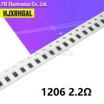 100피스 1206 smd 저항 2 옴 칩 저항기 0 25 W /4 2r 2r2 원본 : 메탈포스