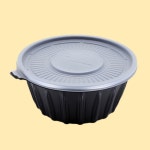 TY 195파이 냉면용기 검정 300세트 일회용 칼국수용기 : 용기마을