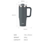 TYESO 타이소 드라이브 캠핑 대용량 손잡이 텀블러 900ml 보온 차량 행사 기념품 : 원앤진하우스