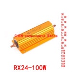 5PCS RX24 100W 골드 알루미늄 쉘 저항, 3R 3.3R 4R 4.7R 5R 5.6R 6R 6.2R 6.8R 7R 7.5R 8R 8.2R 9R 10R 12R 13R 15R : 이룸종합몰19