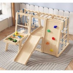 가정용 정글짐 클라이밍 어린이집 아기 미끄럼 유치원 A (로그) : 글로벌샵핑1