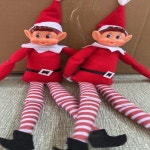 아이들을위한 42cm 크리스마스 엘프 인형 미니 장난감 매달려 다리가있는 Poseable Little Elf : 하루코퍼레이션