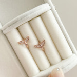 14k 18k 돌고래 꼬리 원터치 링 귀걸이 - 민자/큐빅 : 르블링