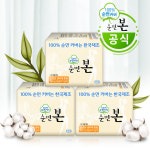 유기농본 순면본 생리대 중형, 16개입, 3팩 : 유기농본샵