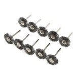 미니 드릴 로타리 도구 용 10pcs 22mm 스틸 와이어 휠 브러쉬 연마 브러시 산화물 층 제거 청소 및 연마 : 콤진플렉스