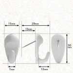 압정 핀후크 벽 고리 벽지핀 못 고정 석고보드 후크 걸이 : LEC