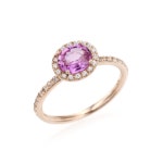 14k골드 천연 오벌컷 핑크 사파이어 반지 : 스톤안테나