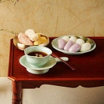 모듬전 부침 갈비찜 떡 나물 약과 한과 전통 한식 한국 전통 음식 식당 파르텔 민속 벽지 시트지 롤스크린 : 으뜸데코