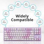 Romoral 134키 PBT 키캡 Sakura Purple MOA 프로파일 키트. 게임용 64/68/84/75/87키 GMK67 키보드용 기계식 : moonse72