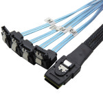 케이블데콘 H0202M 미니 SAS 팬아웃 8643을 듀얼 교체 8088에서 SFF 포트 0.5m SFF8087 4SATA : 모리포레스트4