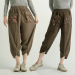 몸빼바지 조거팬츠 밴딩 배기 8부 몸빼 항아리 할머니 밴딩 일바지 고무 바지 : 맘스24