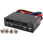 5.25 인치 USB 3.0 전면 패널 PC USB 3.0 2.0 허브 E-Sata Sata 오디오 멀티 카드 리더 컴퓨터 케이스 광학 드라이브 베이 : 십구플렉스