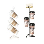 카페 테이크아웃컵 디스플레이 커피 음료 스탠드 진열대 3링 : 세진블루