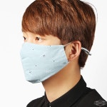 3겹 필터 면마스크 블루 끈조절 입체형 다회용 세탁 반영구 : 한가람도매