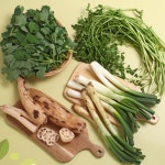 수라간 제철 나물 깻순 연근 호박잎 완두콩 호랑이콩 꽈리고추 등 : 송작가네마을