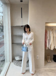 하이컷 화이트 와이드 팬츠 : 광주 드레스코드