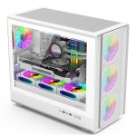 파워 트레인 N1 MATX ITX 케이스 유리 측면 투명 호스트 쉘 데스크탑 컴퓨터 360 수냉식 메쉬 환기 PC : 비아제샵
