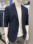 남자 봄여름 에어홀 지짐이 시어서커 네이비 컬러 캐주얼 콤비 자켓 340CJ : 트루젠 전주김제 모다아울렛