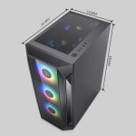 양면 강화 유리 데스크탑 컴퓨터 케이스 ATX 메인 보드 Esports 게임용 PC 대형 Crosswind Windmill Box : 비아제샵