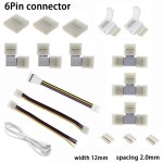 5개/몫 12mm 6PIN 6 핀 RGB + CCT L 모양 또는 스트립 빛 커넥터에 대 한 납땜 쉬운 없음 : 송송상사3